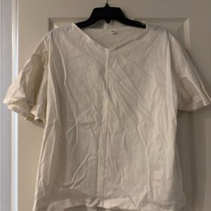 Uniqlo Men's Cream Short Sleeve Tee
